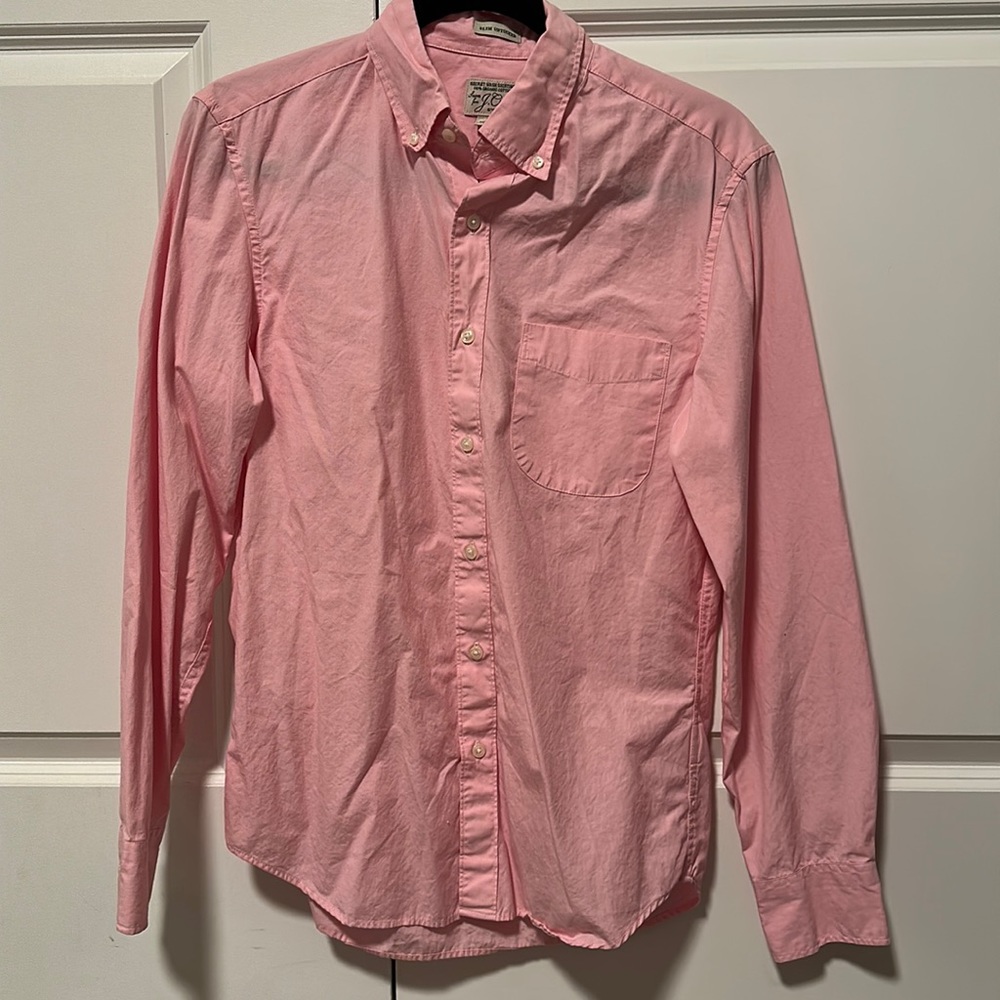 J Crew Mens Slim Stretch Secret Wash Shirt Organic Cotton Size SMALL